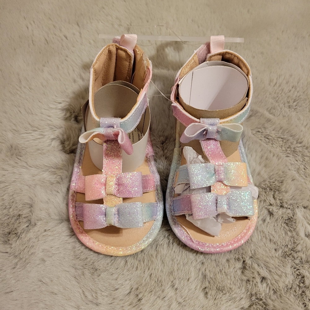 Nwt laura ashley tie dye glittery baby girl gladiator sandals